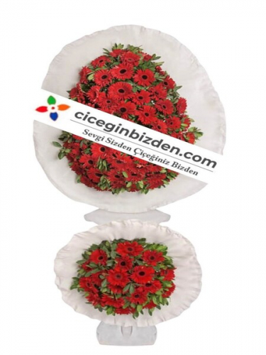 Çift Katlı Kırmızı Gerbera Sepet