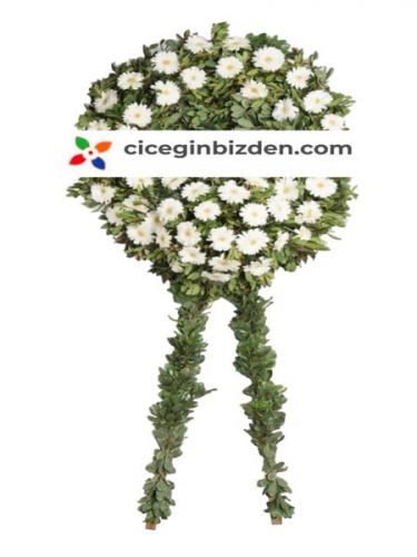 Beyaz Gerbera Cenaze Çelenk