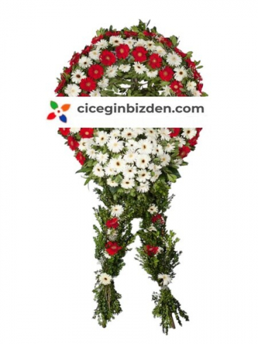 Kırmızı Beyaz Gerbera Çelenk