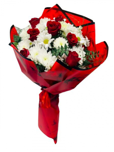 Papatya Kırmızı Gül Buket