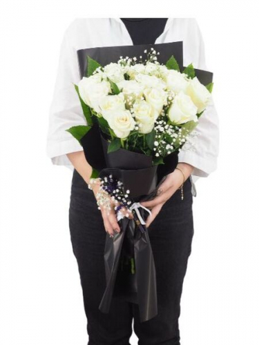 15 Beyaz Gül Buketi
